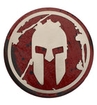 SPARTAN Distressed Red Metal Badge