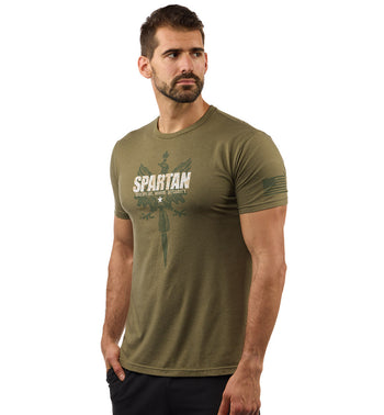 Highlander Mens Army Combat T Shirt with arm pocket patch and